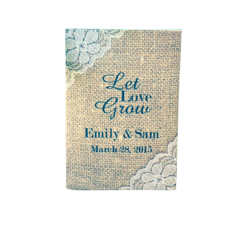 Burlap and Lace Wedding Seed Packets - Favor Universe
