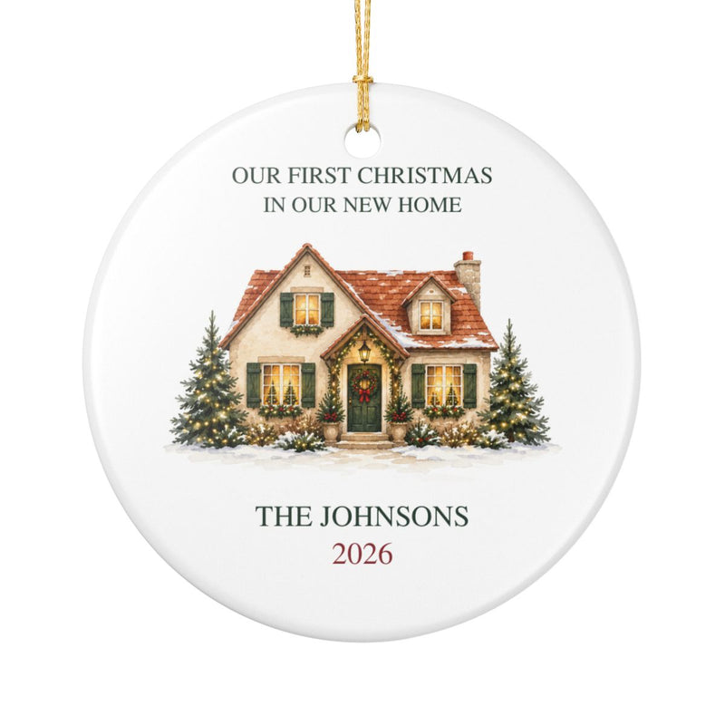 front — personalized new home ceramic ornament