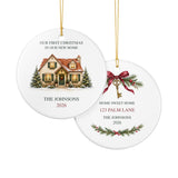 front and back — personalized new home ceramic ornament
