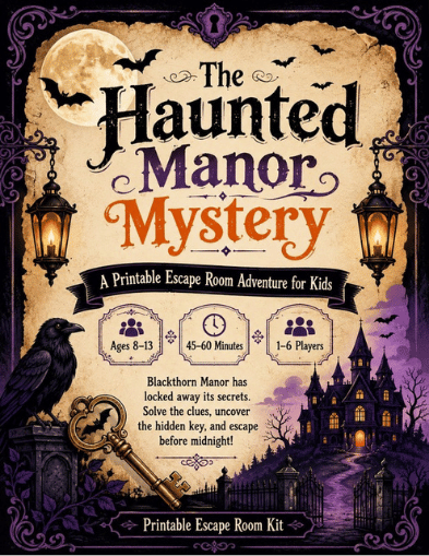 Printable Halloween Escape Room for Kids preview