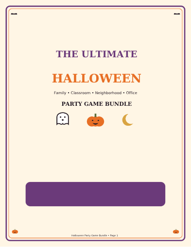 Halloween Party Games 36 Page Bundle printable preview