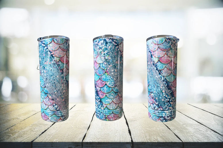 22 oz skinny tumbler - Mermaid Tumbler design - Favor Universe