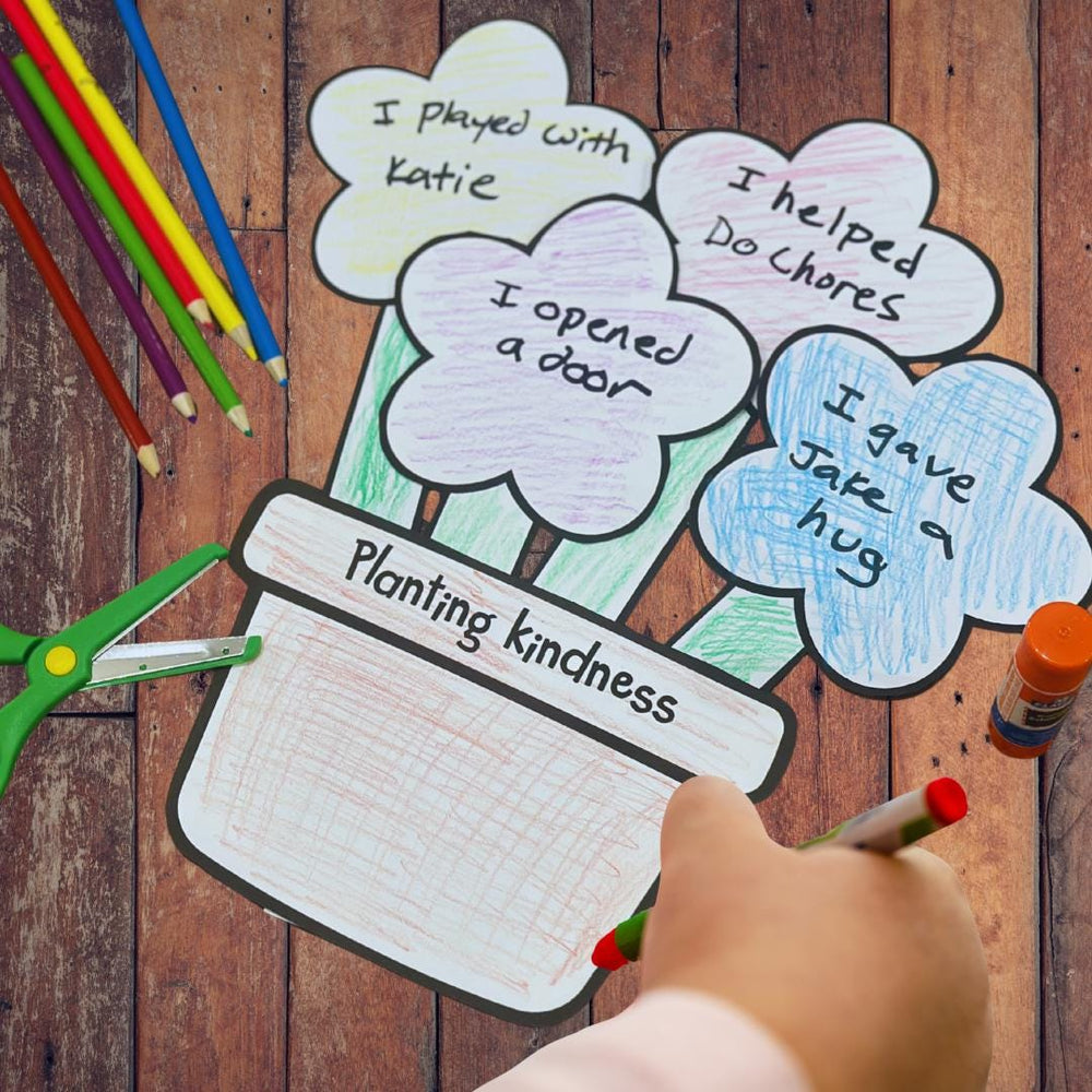 Printable Kindness Craft for Kids | Flowerpot Template | Write Kind Acts | Kid Craft | Christian or Classroom Use — preview 1