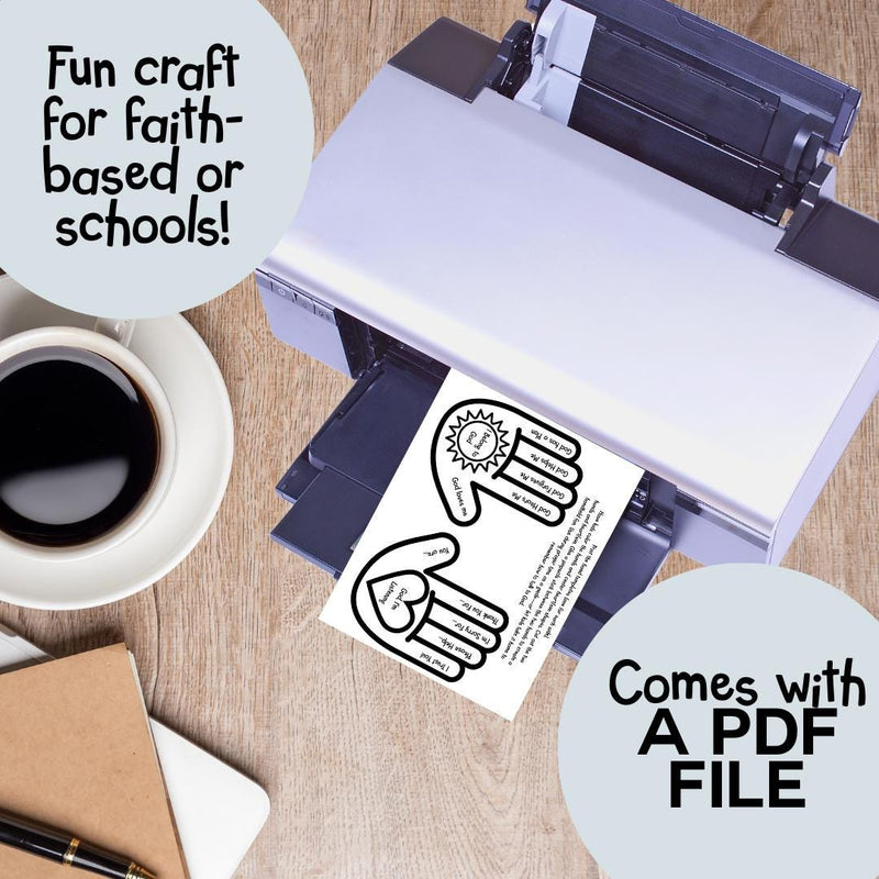 Finger Prayer Handprint Craft | Christian Kids Printable | Talking to God Fan | Sunday School or VBS Activity — preview 2