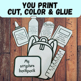 Scripture Backpack Craft for Kids – Printable Bible Activity with Scripture-Filled Items | Sunday School, VBS, Homeschool Christian Craft — preview 3