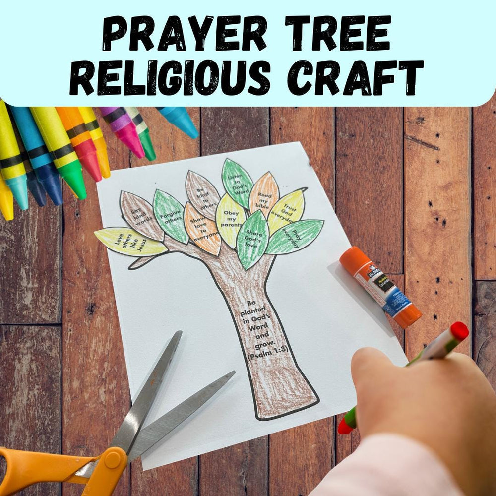 Grow in Faith Tree Craft Printable – Printable Bible Activity with Scripture-Filled Items - Sunday School, VBS, Homeschool Christian Craft — preview 1
