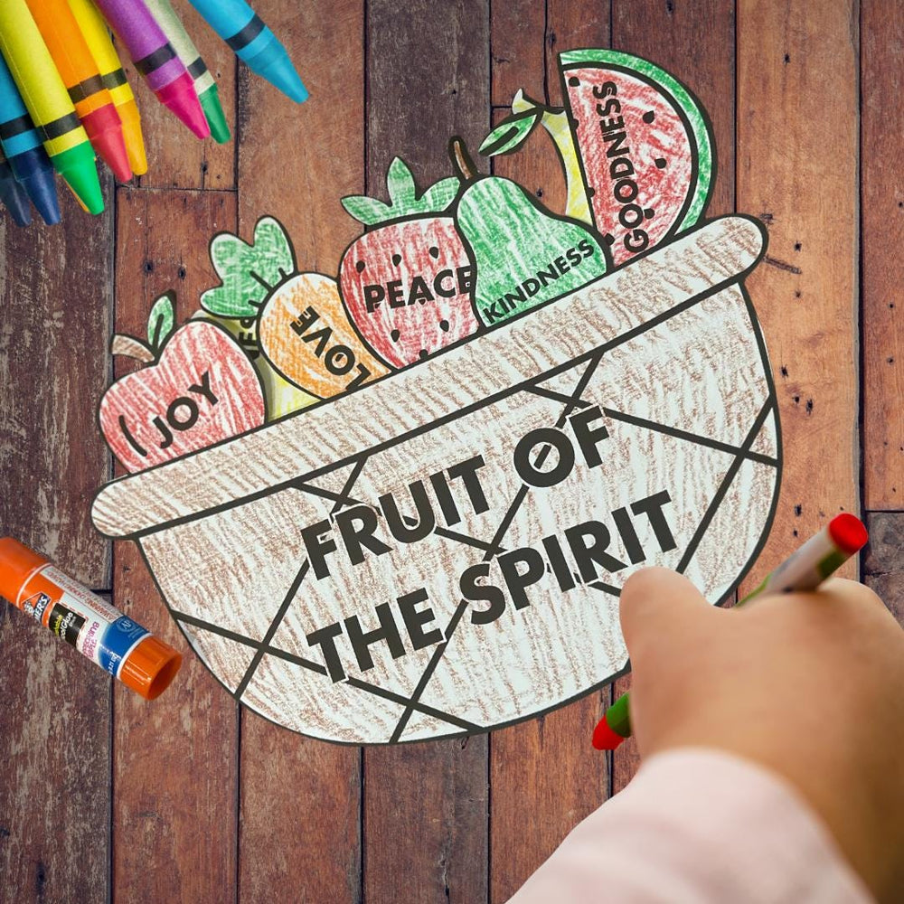 Fruit of the Spirit Basket Craft – Printable Bible Activity with Scripture-Filled Items - Sunday School, VBS, Homeschool Christian Craft — preview 1