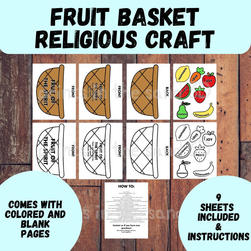 Fruit of the Spirit Basket Craft – Printable Bible Activity with Scripture-Filled Items - Sunday School, VBS, Homeschool Christian Craft — preview 2