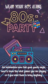 Neon 80s Party Invitation Template | Retro GenX Digital Invite (Canva, MP4) — preview 4