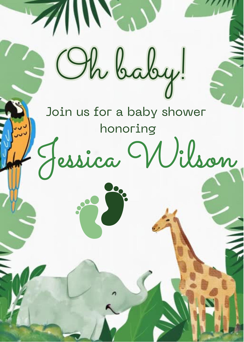 Animated Safari Baby Shower Invitation: Editable Canva Video (Digital Download) — preview 2