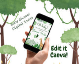 Animated Safari Baby Shower Invitation: Editable Canva Video (Digital Download) — preview 1