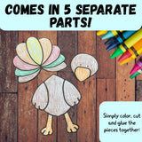 Easy Thanksgiving Craft Kit for Kids – Printable Color and Glue Turkey – Classroom & Family Activity — preview 2