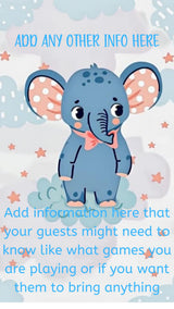 Blue Elephant Baby Shower Invitation: Editable Animated Template (Digital Download) — preview 4