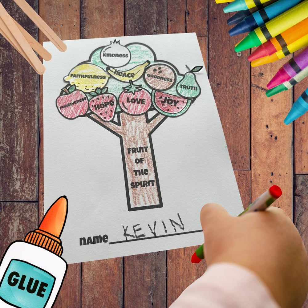 Fruit of The Spirit Craft Printable – Printable Bible Activity with Scripture-Filled Items - Sunday School, VBS, Homeschool Christian Craft — preview 1