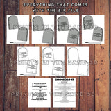 Printable 10 Commandments Kids Craft | DIY Bible Activity with Popsicle Stick Handle | Sunday School Lesson Craft | Christian Printable — preview 3