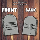 Printable 10 Commandments Kids Craft | DIY Bible Activity with Popsicle Stick Handle | Sunday School Lesson Craft | Christian Printable — preview 2