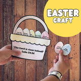 Christian Easter Basket Paper Craft for Kids (Printable) | He is Risen craft | Craft for kids | Kids Printable Egg Basket | Simple craft — preview 1