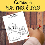 Lamb Cut and Paste Craft Printable, Build a Sheep Coloring Activity, Spring Farm Animal Preschool Craft, Easter Printable Kids Activity — preview 8