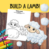 Lamb Cut and Paste Craft Printable, Build a Sheep Coloring Activity, Spring Farm Animal Preschool Craft, Easter Printable Kids Activity — preview 7