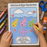 God’s Love Ocean Bible Craft Printable | Sunday School Activity | Bible Activity | VBS Kids Craft | Christian Coloring Activity — preview 1