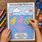 God’s Love Ocean Bible Craft Printable | Sunday School Activity | Bible Activity | VBS Kids Craft | Christian Coloring Activity — preview 3