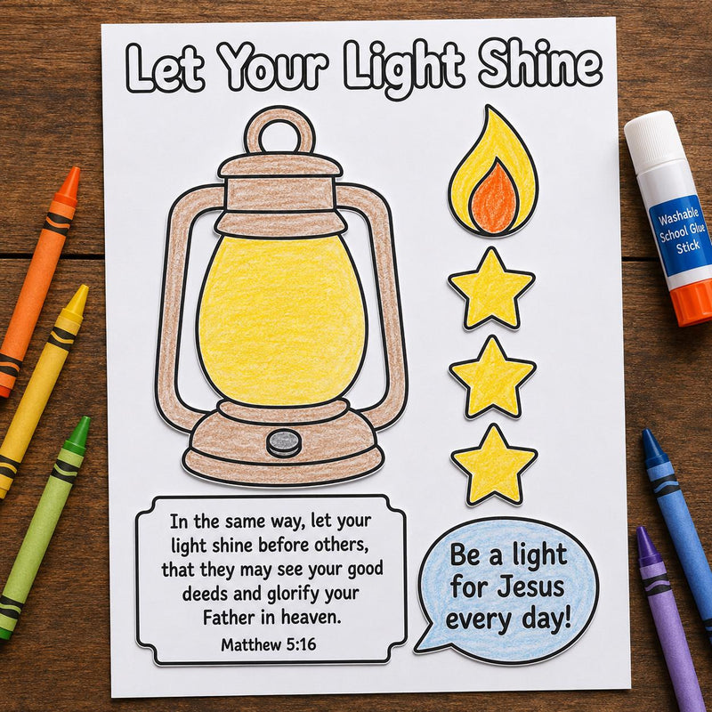 Bible Craft Printable | Sunday School Printable | Bible Activity | VBS Kids Craft | Christian Coloring Cut and Paste Activity — preview 2