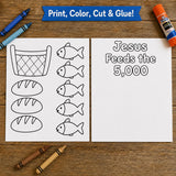 Jesus Feeds the 5000 Craft for Kids, 5 Loaves and 2 Fish Printable, Bible Story Activity, Sunday School Craft, Christian Homeschool PDF — preview 2