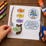 Fishers of Men Bible Craft Printable, Sunday School Craft, Jesus Calls Disciples Kids Craft, VBS Bible Activity, Christian Craft — preview 2