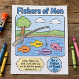 Fishers of Men Bible Craft Printable, Sunday School Craft, Jesus Calls Disciples Kids Craft, VBS Bible Activity, Christian Craft — preview 4