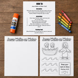 Jesus Walks on Water Coloring Craft for Kids | Christian Printable Sunday School Activity | Bible Lesson Cut and Color Worksheet — preview 5