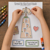 Trust in the Lord Craft Printable, Proverbs 3:5 Bible Craft, Sunday School Activity, God Knows the Way Kids Bible Craft, VBS Craft — preview 3