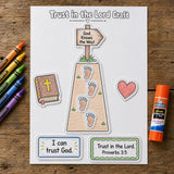 Trust in the Lord Craft Printable, Proverbs 3:5 Bible Craft, Sunday School Activity, God Knows the Way Kids Bible Craft, VBS Craft — preview 4
