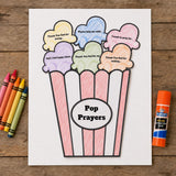 Prayer Popcorn Printable, Learn to Pray Activity, Christian Prayer Craft for Sunday School, Homeschool Bible Lesson, Kids Church Printable — preview 2