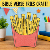Bible Verse Fries Printable Craft for Kids, Christian Cut and Paste Activity, Sunday School Bible Craft, Homeschool Church Printable — preview 1