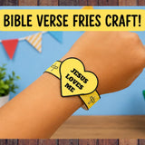 Jesus Loves Me Paper Bracelet Craft Printable | Bible Coloring Wristbands for Kids | Sunday School Activity | Christian Classroom Craft — preview 1