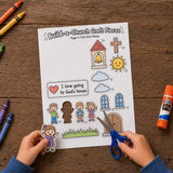 Build-a-Church Bible Craft Printable, Psalm 122:1 Sunday School Activity, Church Cut and Paste Craft, Christian Kids Craft, VBS Printable — preview 2