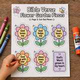 Bible Verse Garden Craft Printable | Christian Kids Activity | Sunday School Bible Craft | God’s Word Garden | VBS Printable — preview 2