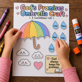 God’s Promises Umbrella Craft Printable | Bible Promise Craft | Sunday School Cut and Paste Activity | Christian Kids Craft | VBS Printable — preview 6
