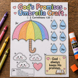God’s Promises Umbrella Craft Printable | Bible Promise Craft | Sunday School Cut and Paste Activity | Christian Kids Craft | VBS Printable — preview 3