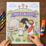 He is Risen Craft Printable | He Is Risen Easter Bible Craft | Empty Tomb Sunday School Activity | Kids Craft — preview 4