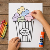 Prayer Popcorn Printable, Learn to Pray Activity, Christian Prayer Craft for Sunday School, Homeschool Bible Lesson, Kids Church Printable — preview 5