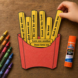 Bible Verse Fries Printable Craft for Kids, Christian Cut and Paste Activity, Sunday School Bible Craft, Homeschool Church Printable — preview 2
