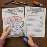God Hears My Prayers Telephone Craft Printable | Prayer Bible Craft | Sunday School Activity | Christian Kids Cut and Paste Craft — preview 3