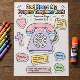 God Hears My Prayers Telephone Craft Printable | Prayer Bible Craft | Sunday School Activity | Christian Kids Cut and Paste Craft — preview 5