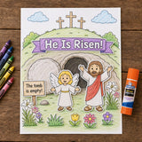 He is Risen Craft Printable | He Is Risen Easter Bible Craft | Empty Tomb Sunday School Activity | Kids Craft — preview 1