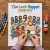 The Last Supper Craft | Bible Story Activity for Kids | Sunday School Easter Craft | Christian Coloring Page | Children’s Ministry Lesson — preview 4