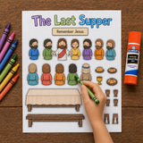 The Last Supper Craft | Bible Story Activity for Kids | Sunday School Easter Craft | Christian Coloring Page | Children’s Ministry Lesson — preview 2