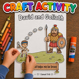 David and Goliath Craft | Bible Story Printable | Sunday School Activity | VBS Craft | Christian Craft | God Helps Me Be Brave Printable — preview 1