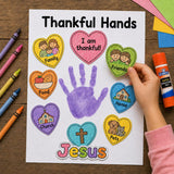Thankful Hands Craft | Bible Handprint Activity | Prayer Bible Craft | Sunday School Activity | Christian Kids Cut and Paste Craft — preview 3