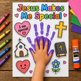 Jesus Makes Me Special Craft | Bible Handprint Activity | Prayer Bible Craft | Sunday School Activity | Christian Kids Cut and Paste Craft — preview 1